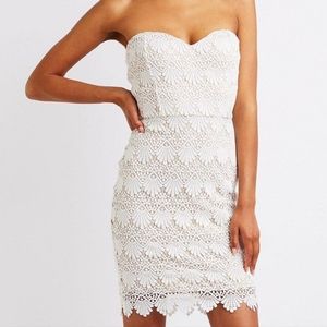 New with Tags Charlotte Russe White Crochet Dress Size Med